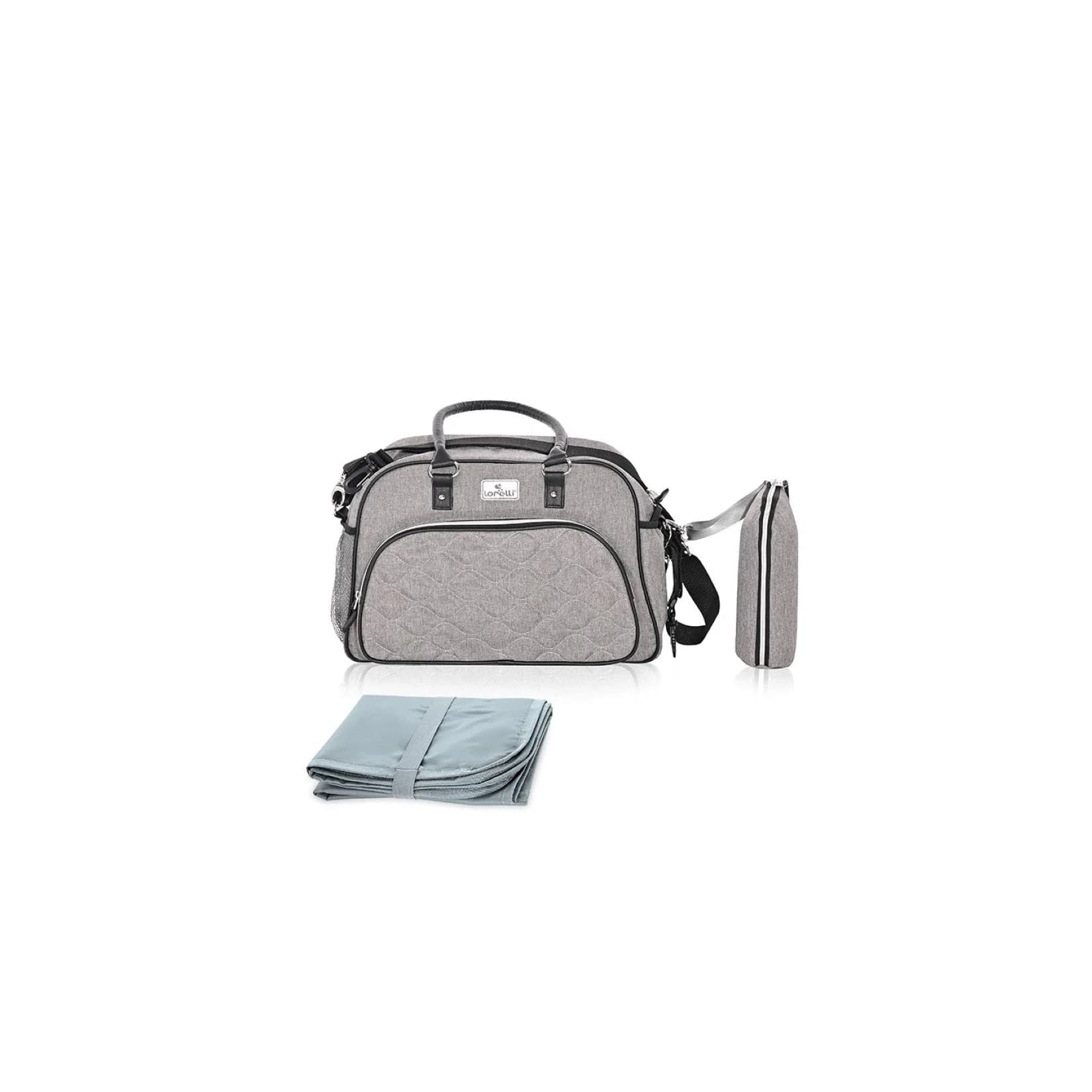 Lorelli Wickeltasche Viola wasserabweisend mit Wickelunterlage grau