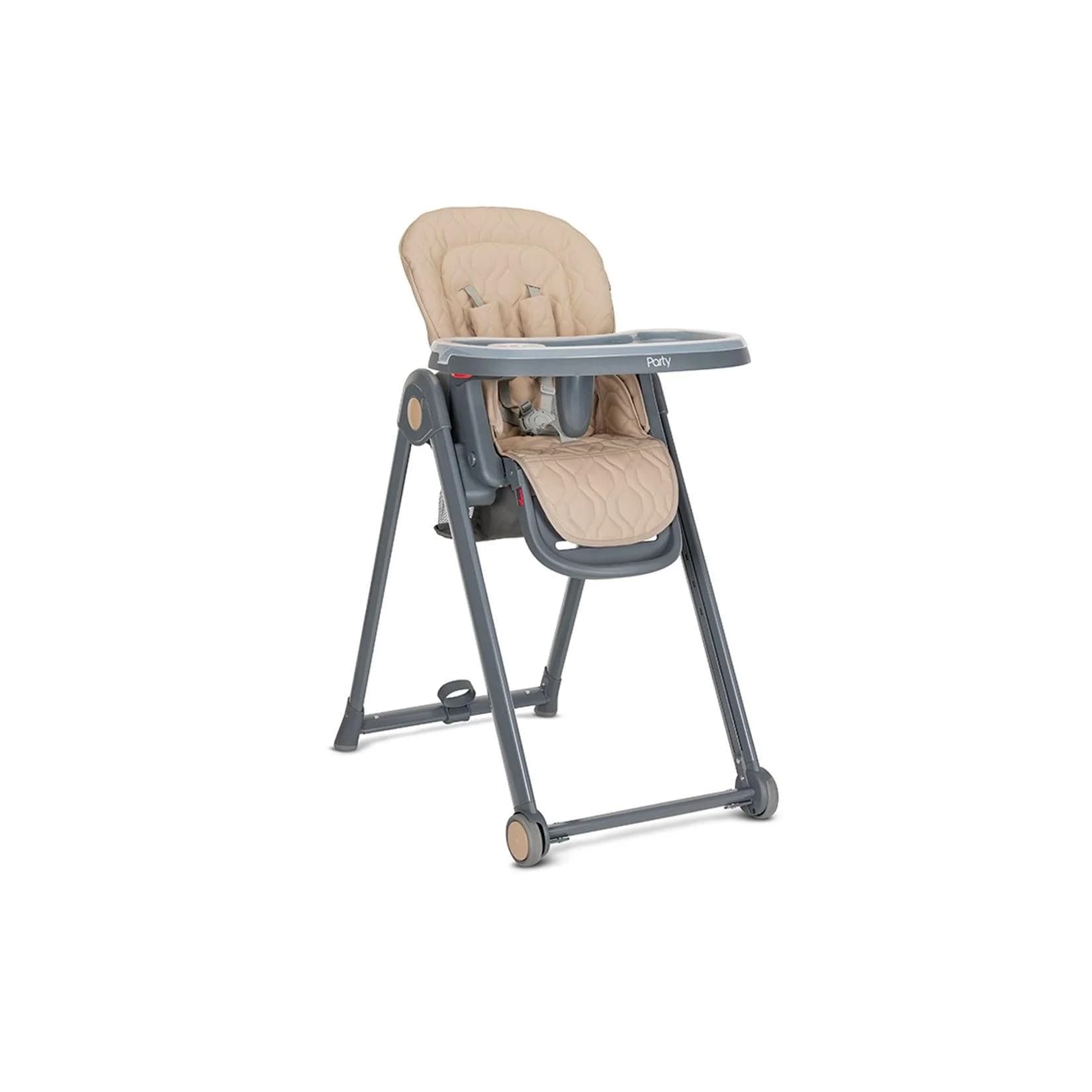 Lorelli Kinderhochstuhl PARTY Beige Grau Rollen Verstellbar