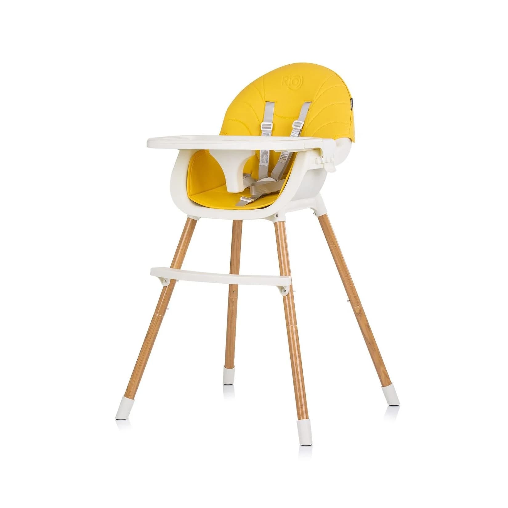 Chipolino Kinderhochstuhl Rio 2 in 1 Gelb Weiß mit 5-Punkt-Gurt