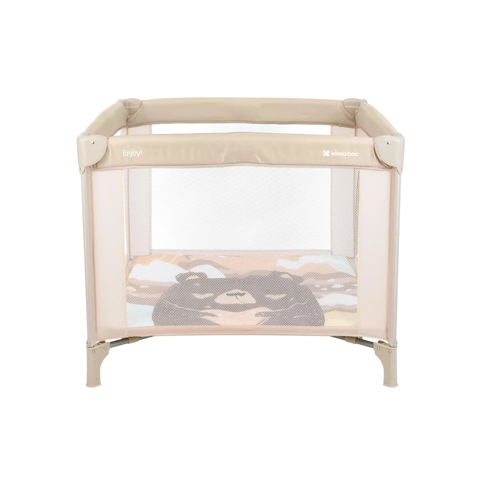Kikkaboo Laufstall Enjoy Reisebett Klappbar Beige/Braun