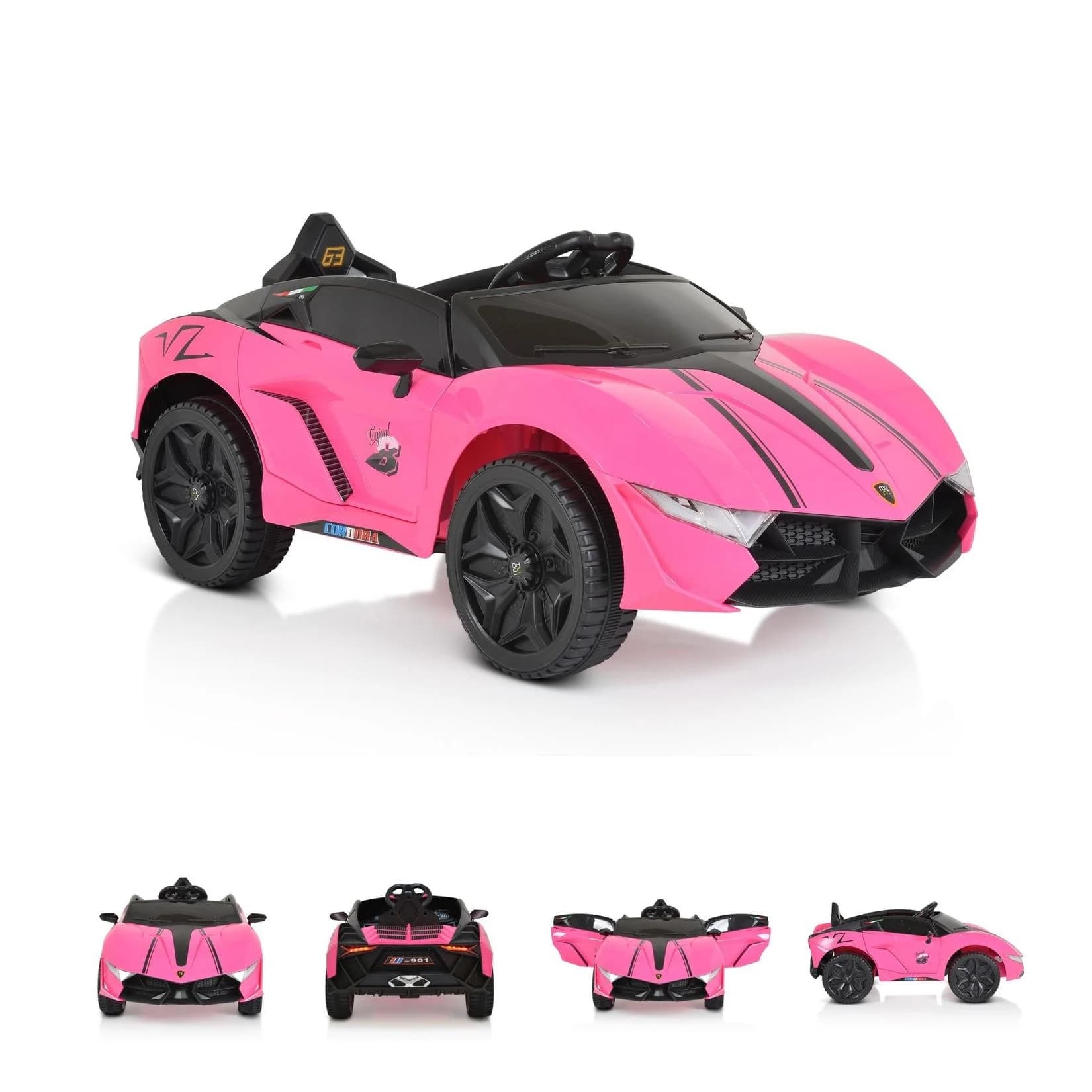 Moni Kinder Elektroauto Cordoba pink mit MP3, Bluetooth & Fernbedienung