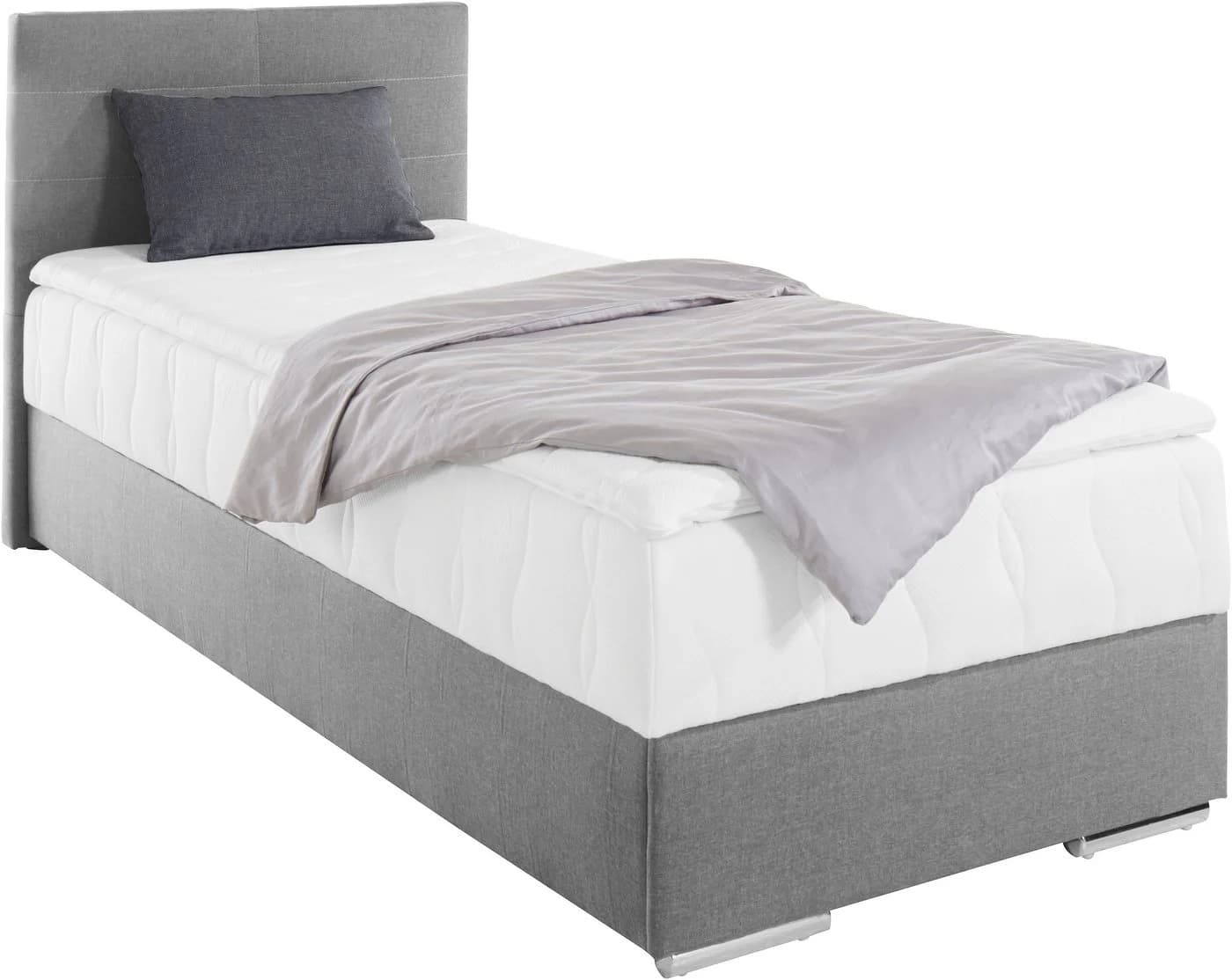 COTTA Boxbett Tom mit Bettkasten, Topper und Zierkissen Grau