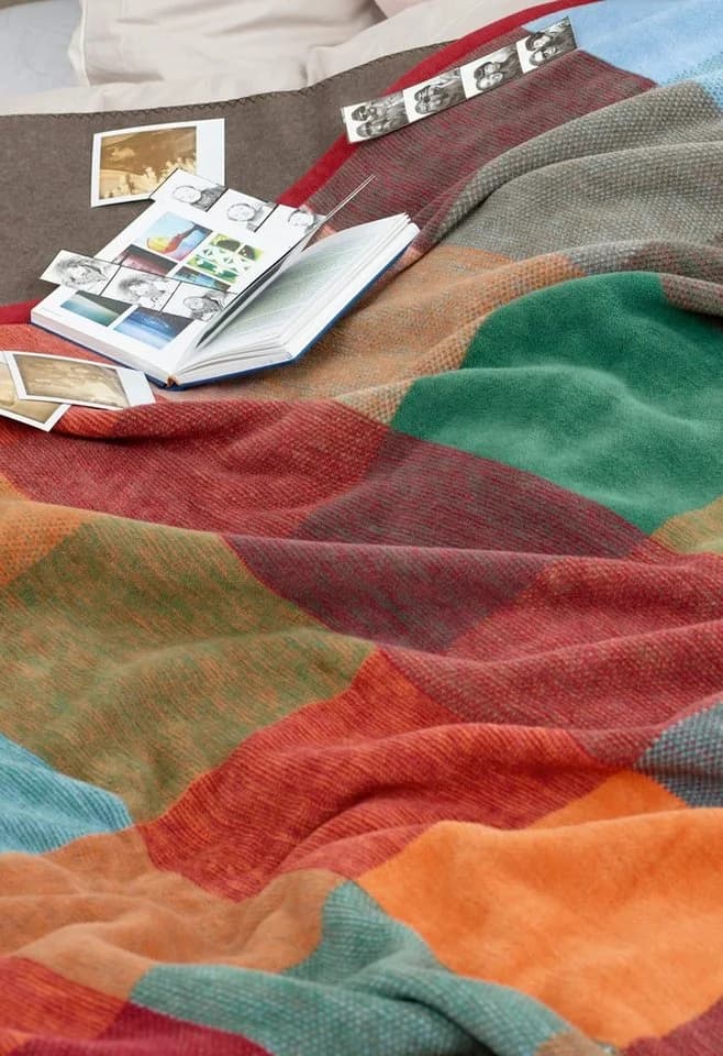 BIEDERLACK Wohndecke Woven Baumwolle Rot Grün Karo