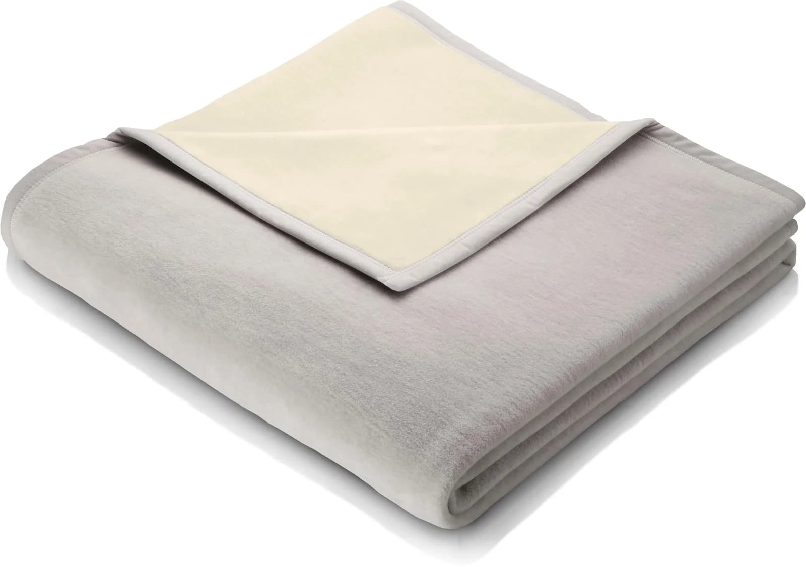 BIEDERLACK EXKLUSIV Doubleface Wohndecke Grau/Beige Velourband