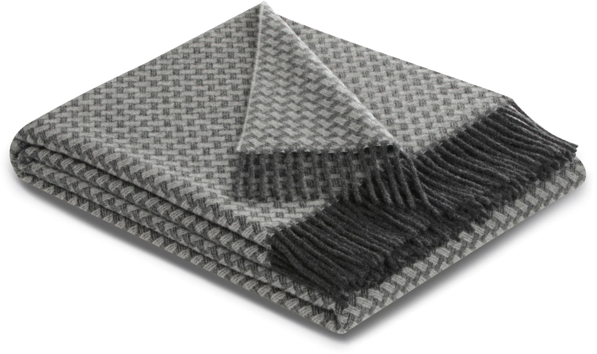 BIEDERLACK Plaid Vivo Antracite Kaschmir Schurwolle Wohndecke