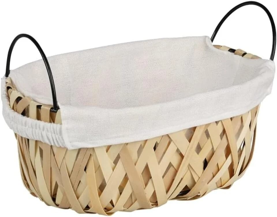 KESPER® Brotkorb Oval mit Stoffeinlage Holzgeflecht