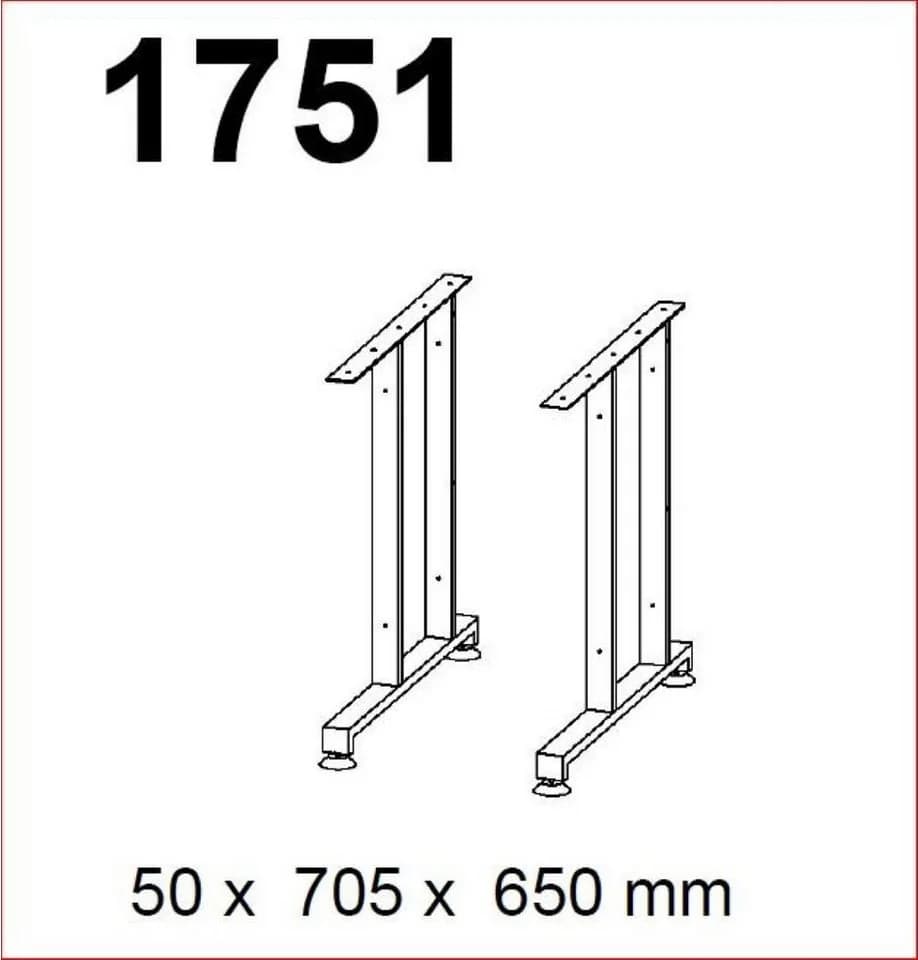Maja Möbel Tischbein Universal 1751 Alu-Optik Metall