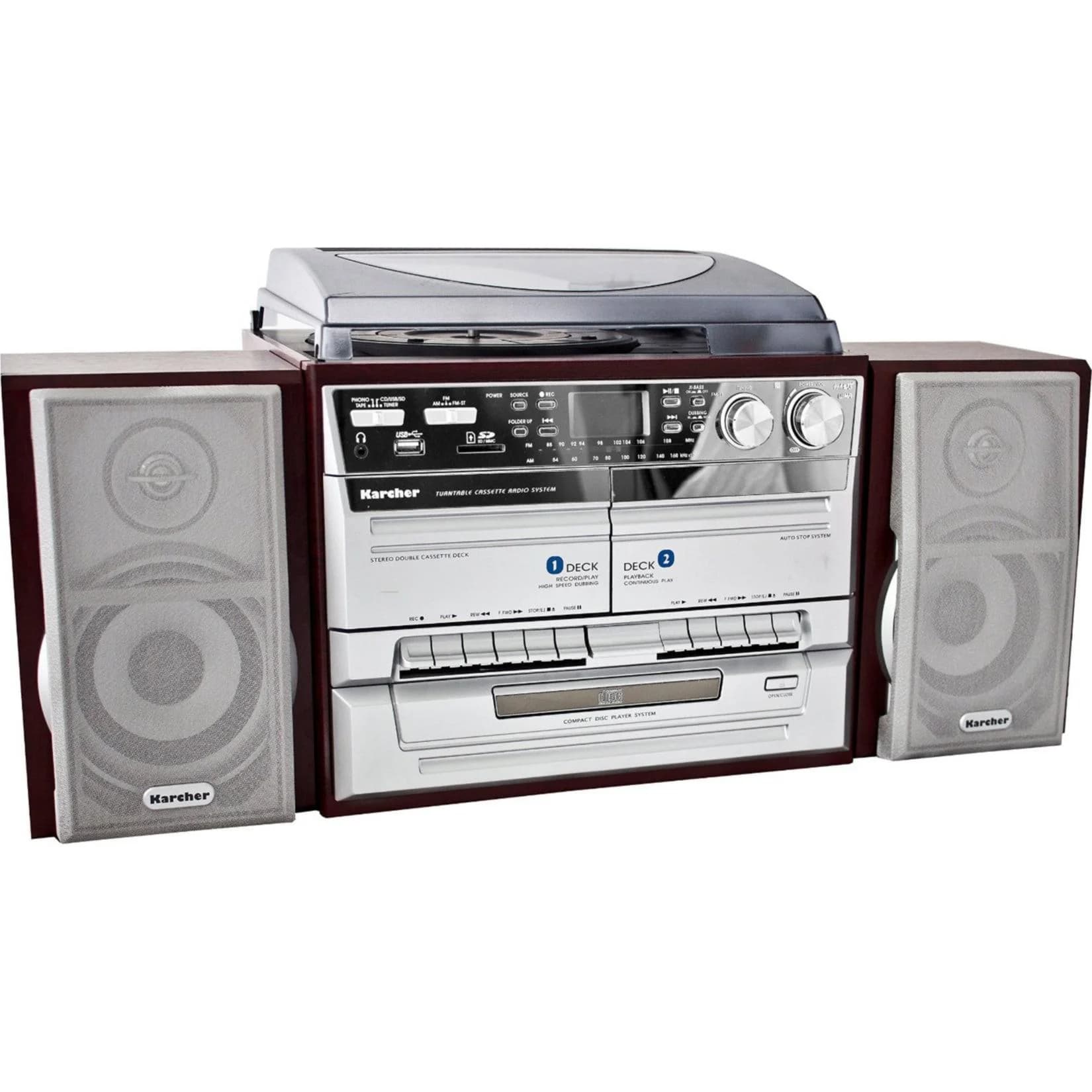 Karcher Stereoanlage KA 320 Braun Mahagoni CD USB