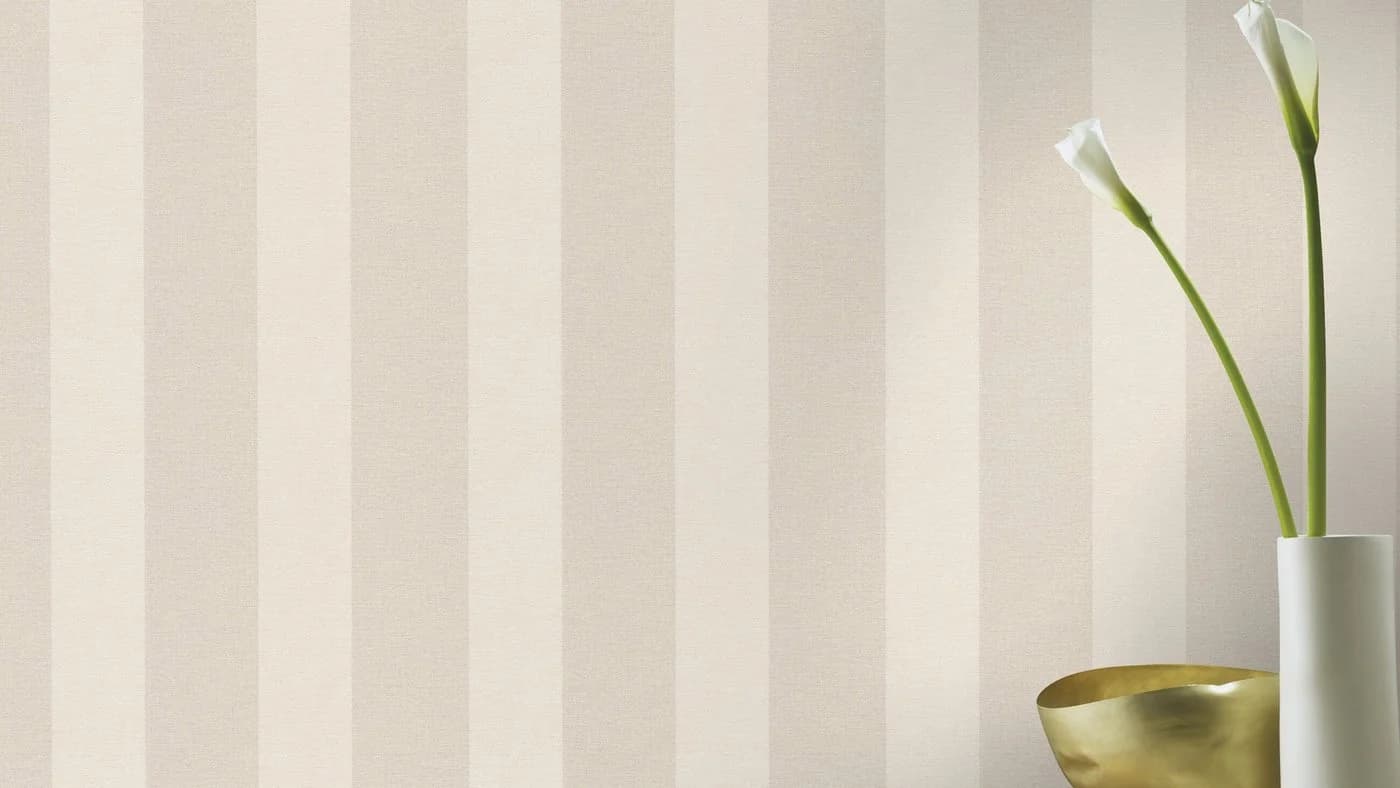 Rasch Vliestapete Streifenmuster Beige Creme Textiloptik