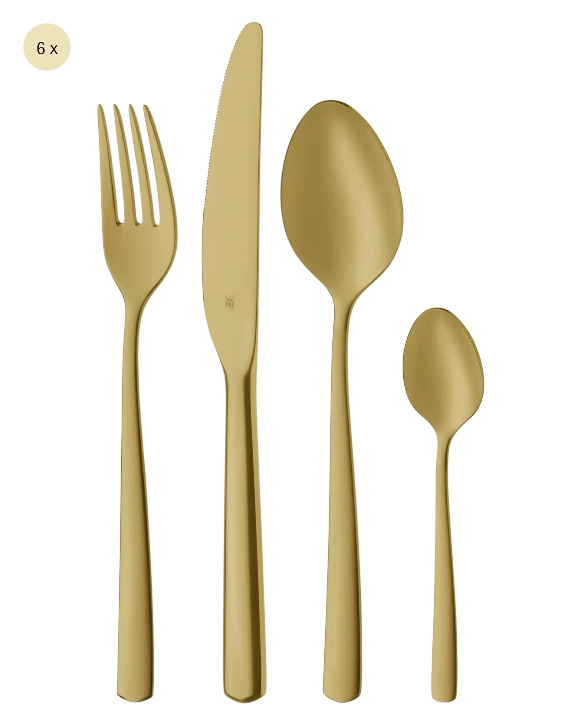 WMF Boston Besteck-Set 24-tlg. Champagner-Gold Cromargan Edelstahl