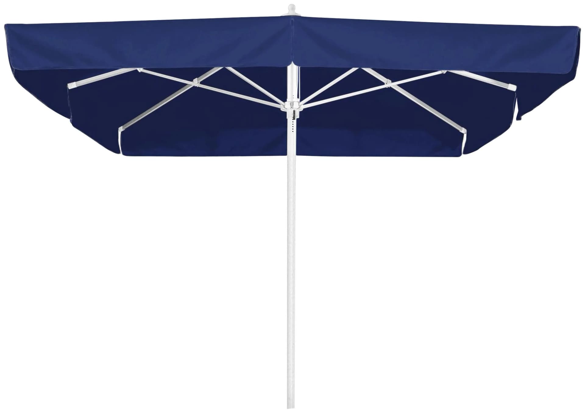 Marktschirm aus Aluminium und Polyester, dunkelblau, quadratisch, oval-eckig