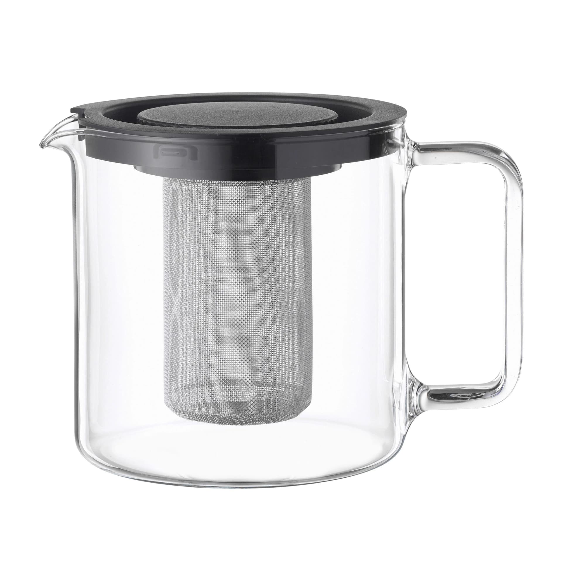 BOHEMIA CRISTAL Kanne Glas klar mit Edelstahlsieb