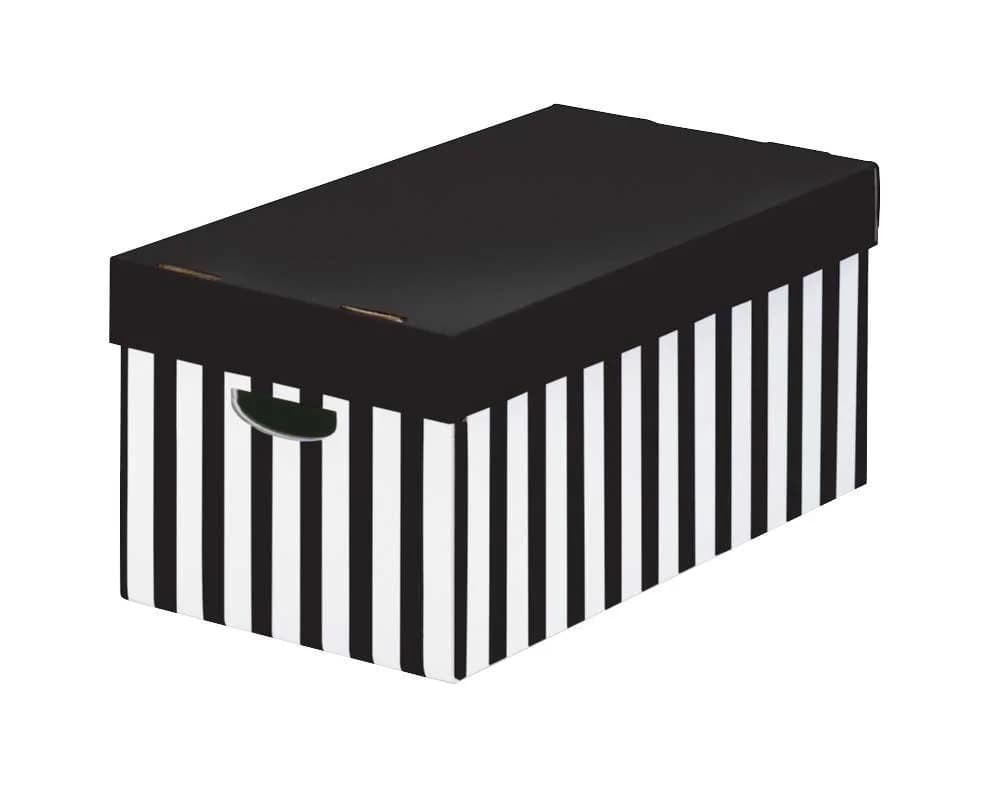 NIPS STORE-BOX Aufbewahrungsbox mit Deckel 4er Set Schwarz/Weiß