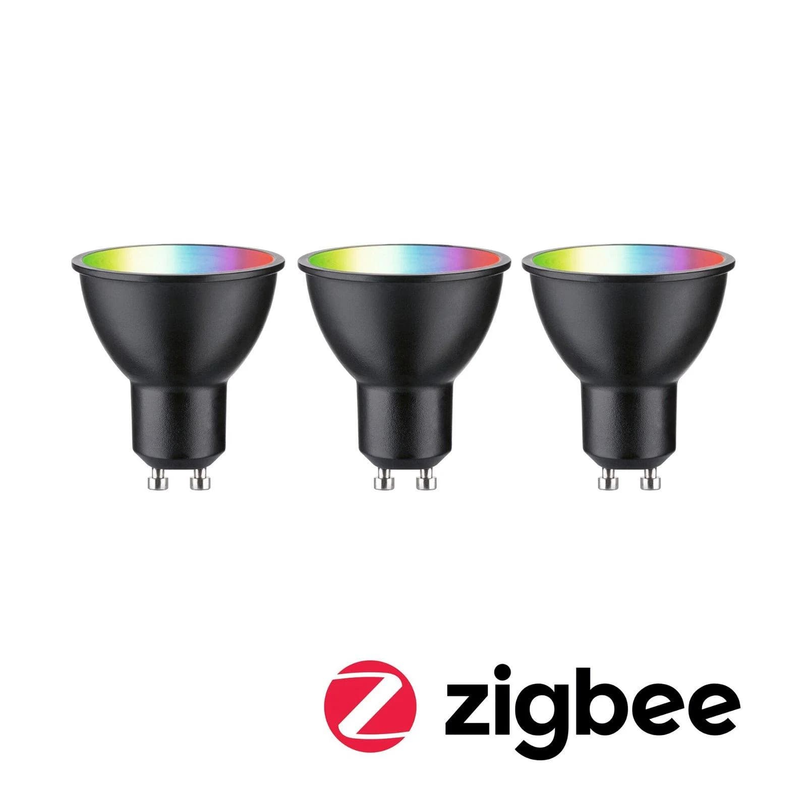 Paulmann LED GU10 4,8W 350lm Zigbee Schwarz 3er-Set