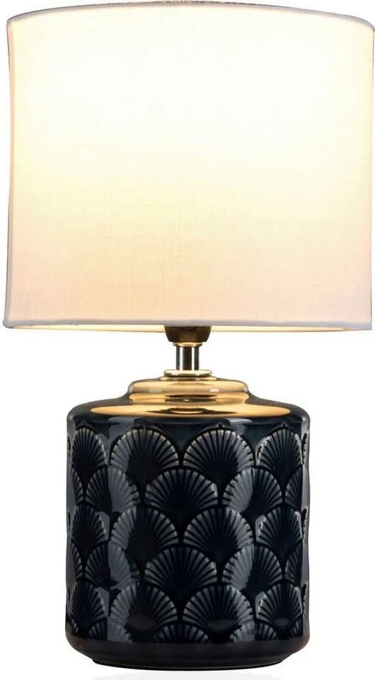 Pauleen Tischleuchte Glowing Midnight Keramik Blau Weiß
