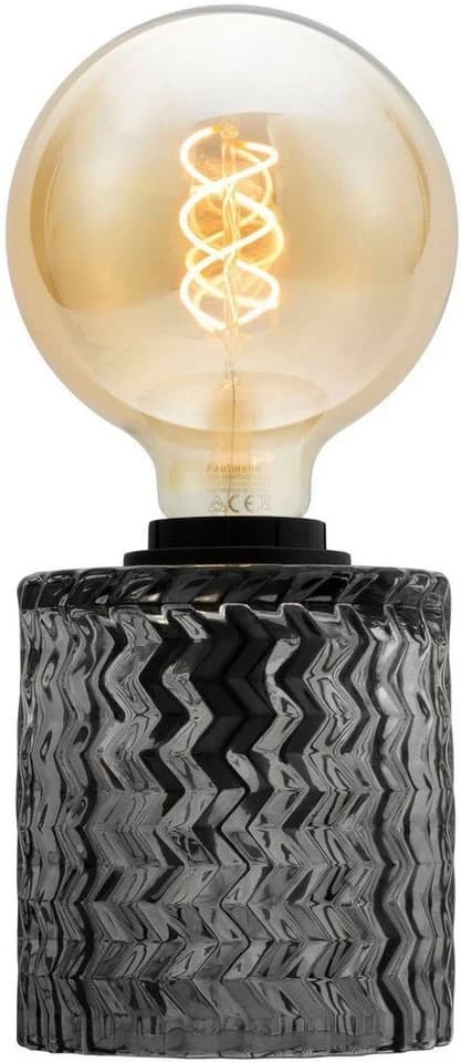 PAULEEN Tischleuchte Crystal Smoke Grau Rauchglas E27