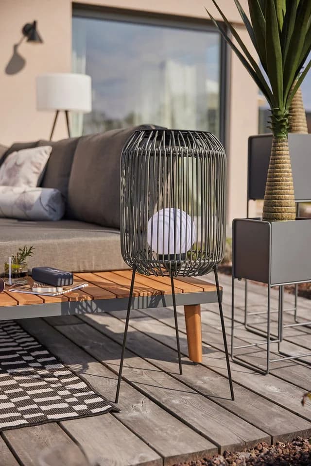 Pauleen Sunshine Coziness LED-Solar-Stehleuchte Schwarz/Grau