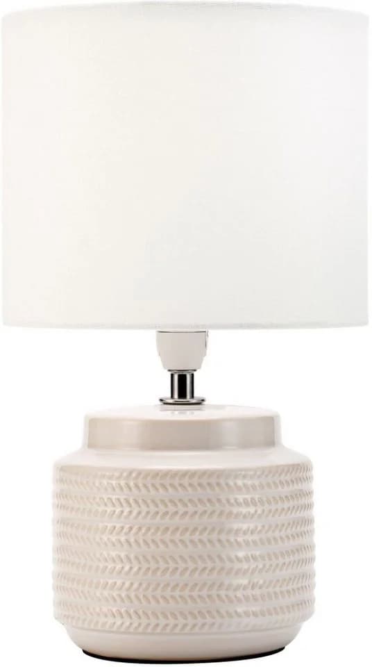 Pauleen Tischleuchte Bright Soul Beige Keramik Stoffschirm