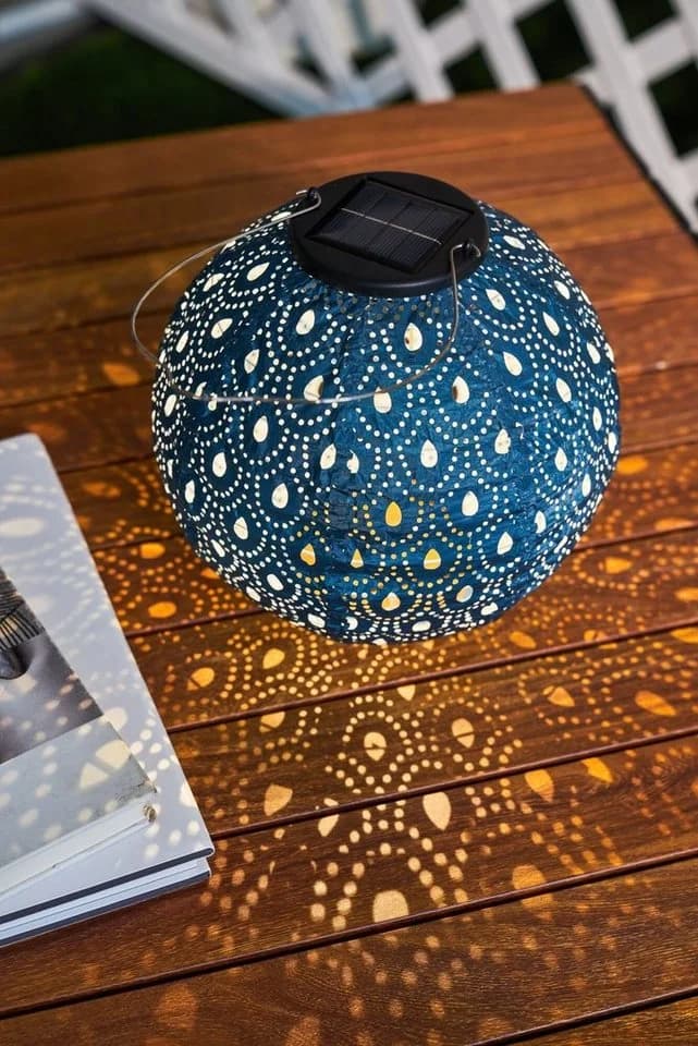 PAULEEN Sunshine Charm Solarlaterne Blau LED Vlies
