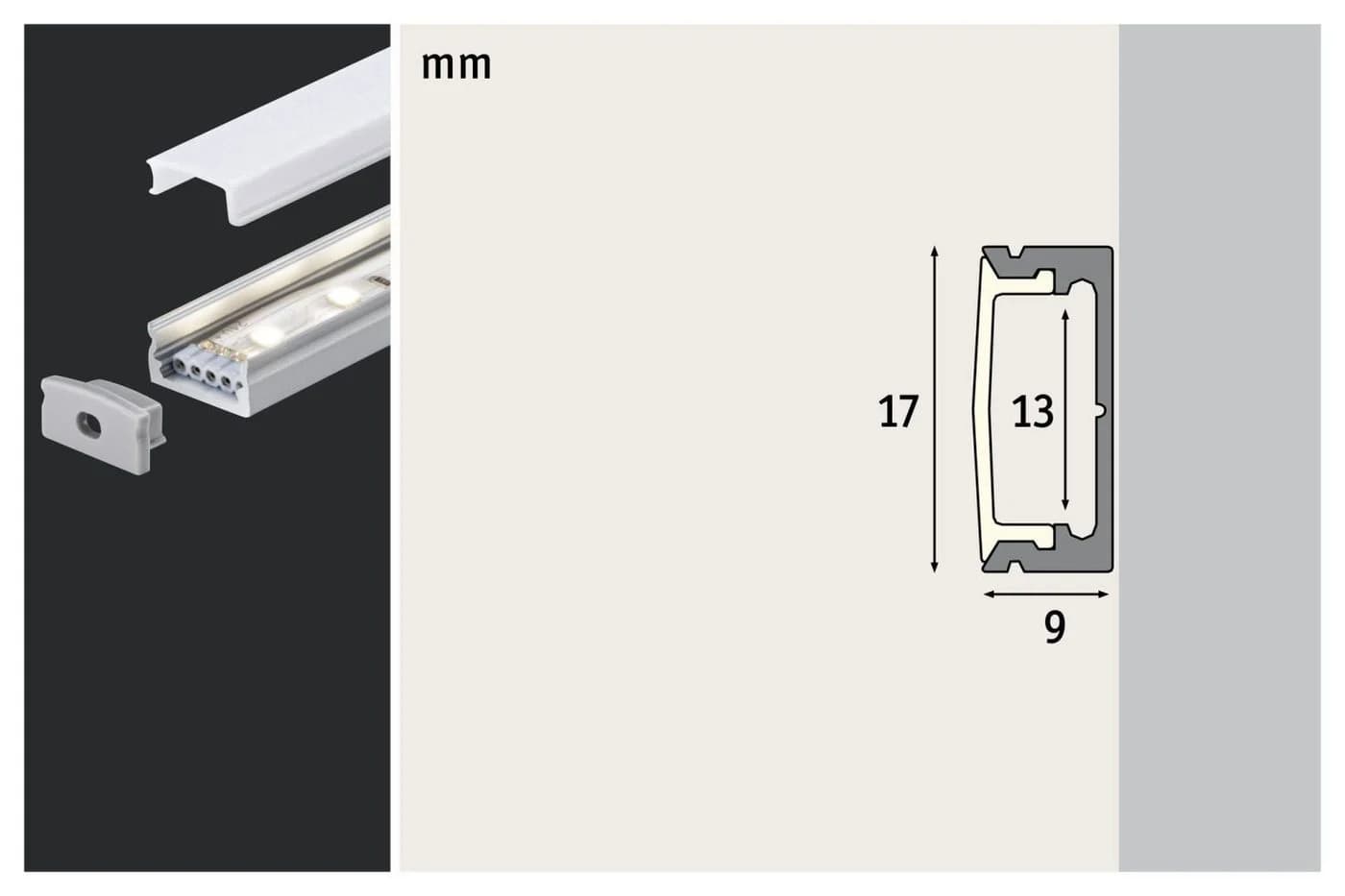 Paulmann Base Profil mit Diffusor 1m Alu eloxiert