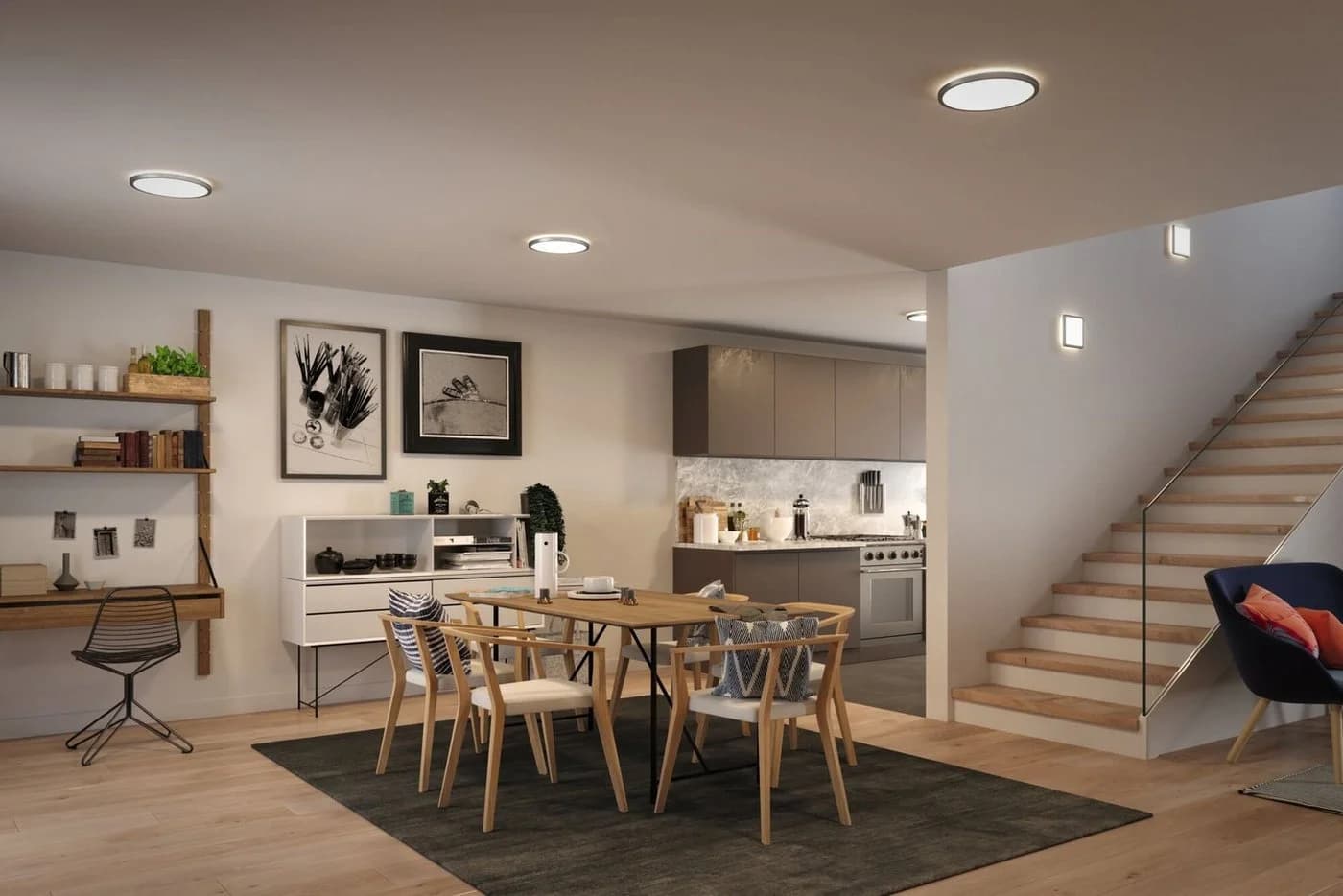 Paulmann Atria Shine Panel on/off chrom 840 Ø19cm
