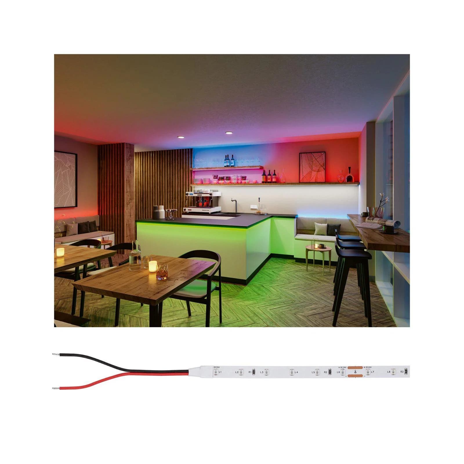 PAULMANN LED-Streifen Pro Strip Silver P25 5m Rot 24V DC