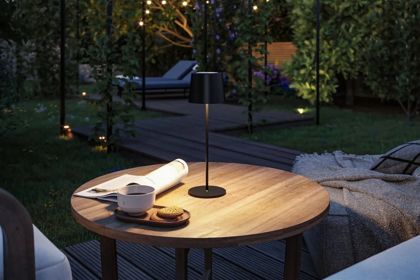 Paulmann LED-Akku-Tischlampe Gilo Schwarz Kunststoff IP44