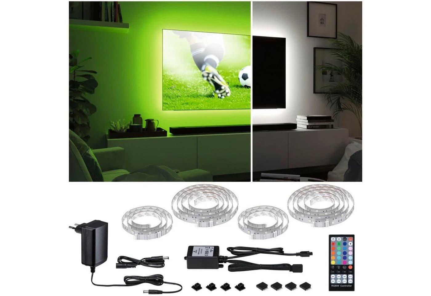 PAULMANN MaxLED 250 TV Comfort LED-Streifen 65 Zoll Silber RGBW