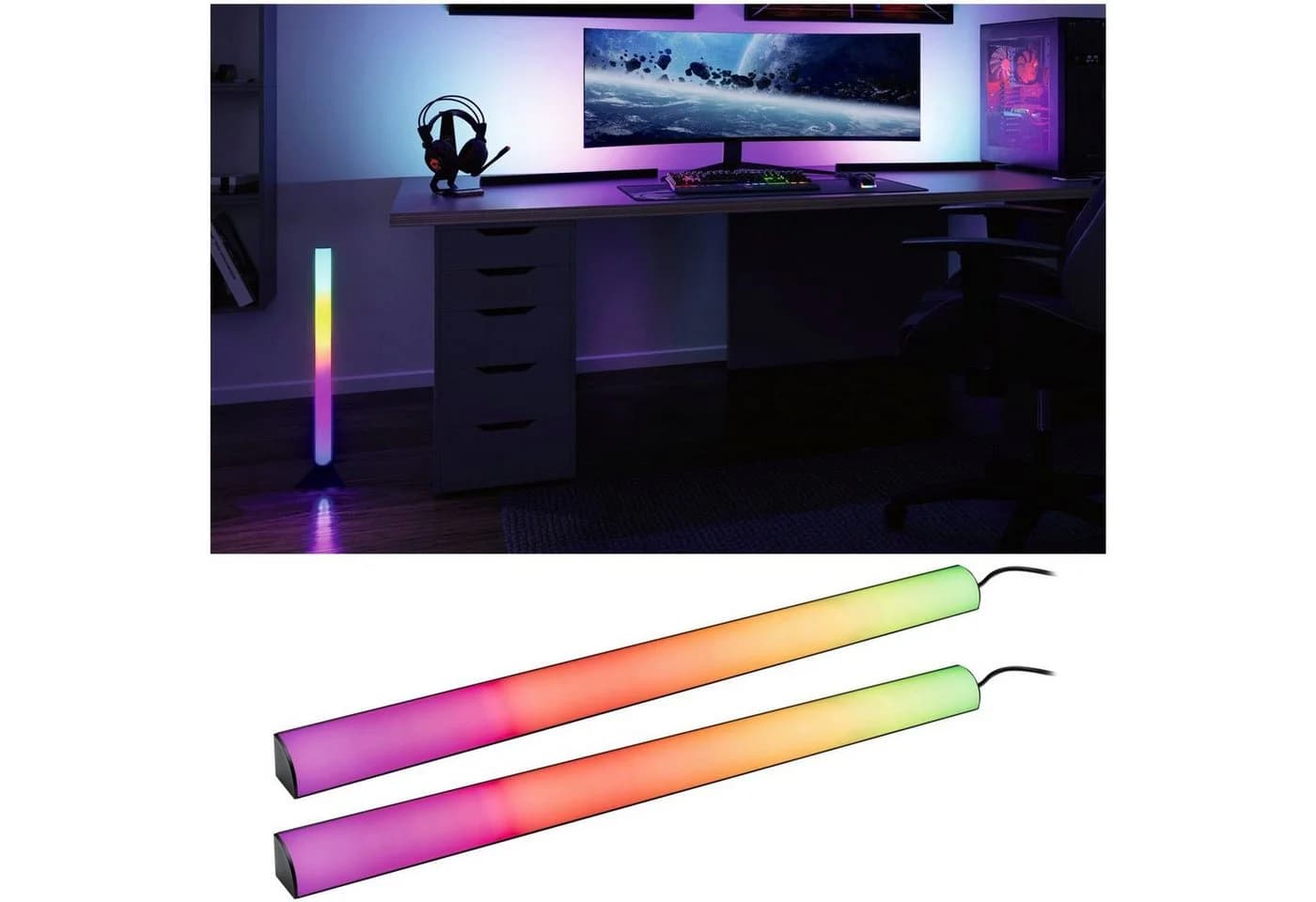 PAULMANN LED-Streifen EntertainLED Lightbar RGB Schwarz 2er Set