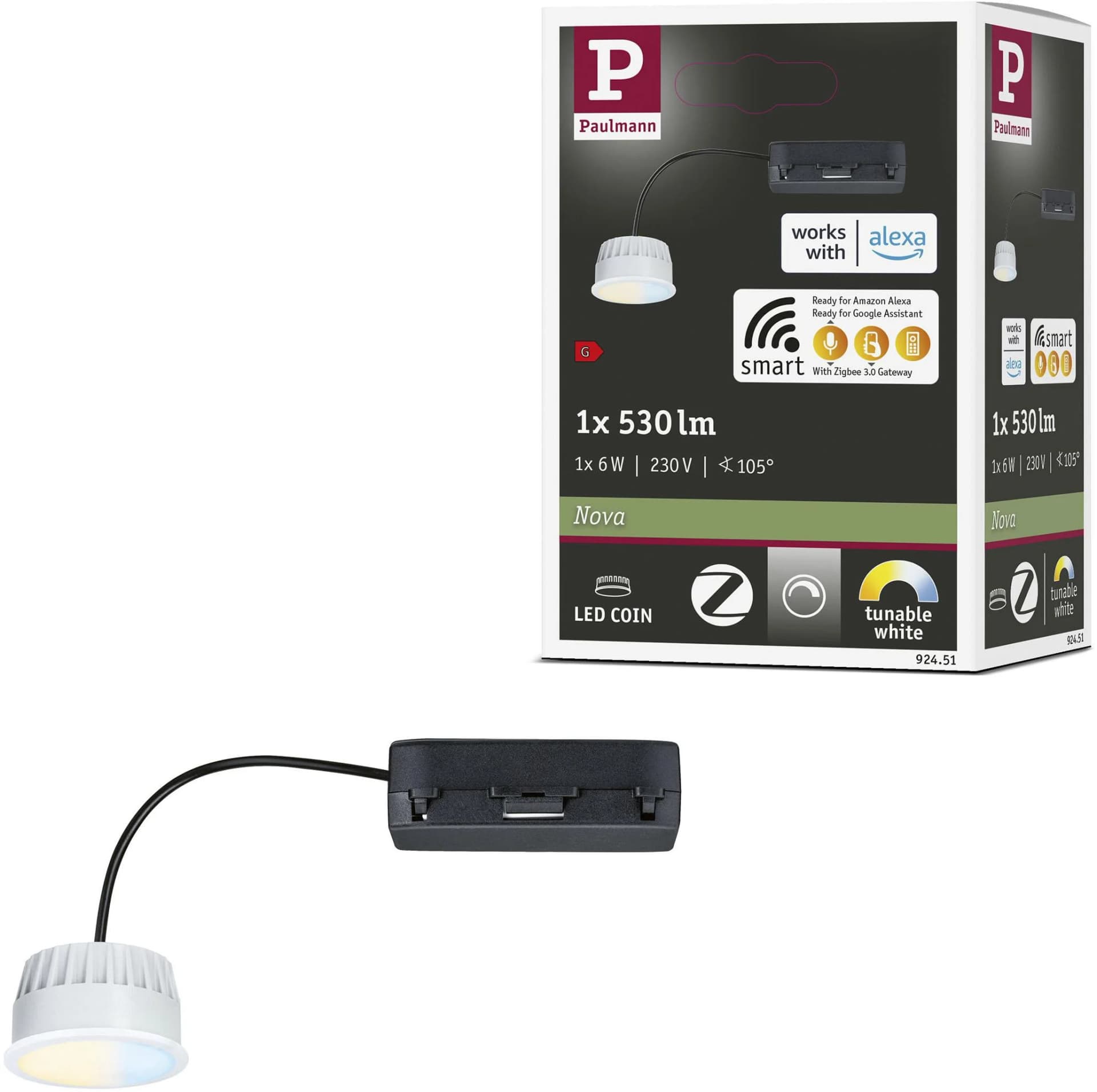PAULMANN LED Einbauleuchte Tunable White Coin 50mm Satin Weiß