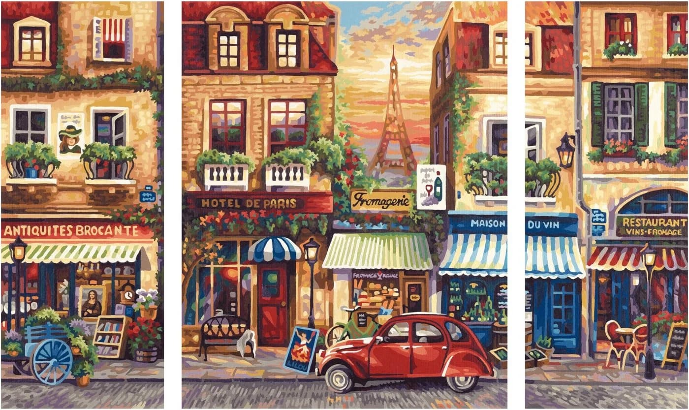 Schipper Malen nach Zahlen Meisterklasse Triptychon Paris Nostalgie