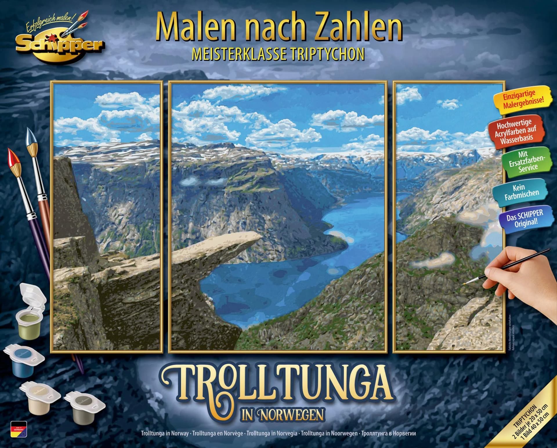 Schipper Malen nach Zahlen Meisterklasse Triptychon Trolltunga in Norwegen