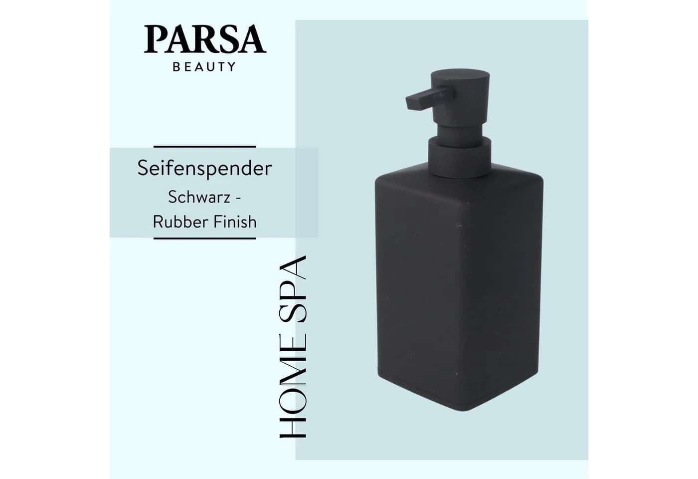 PARSA Beauty Seifenspender Schwarz Rubber Look