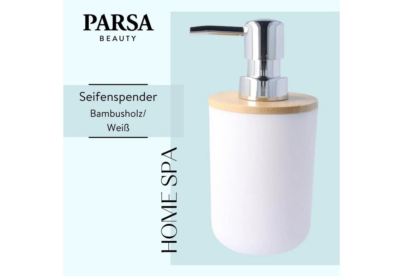 PARSA Beauty Seifenspender Bambus Weiß Rund