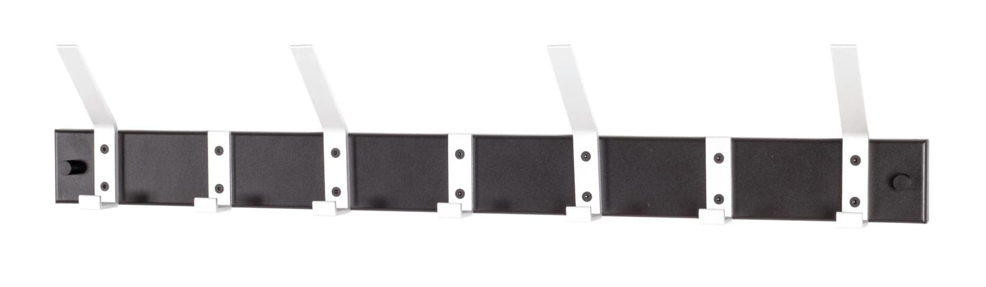 HAKU Garderobenleiste PAT 7 Schwarz Metall mit Aluminium-Haken