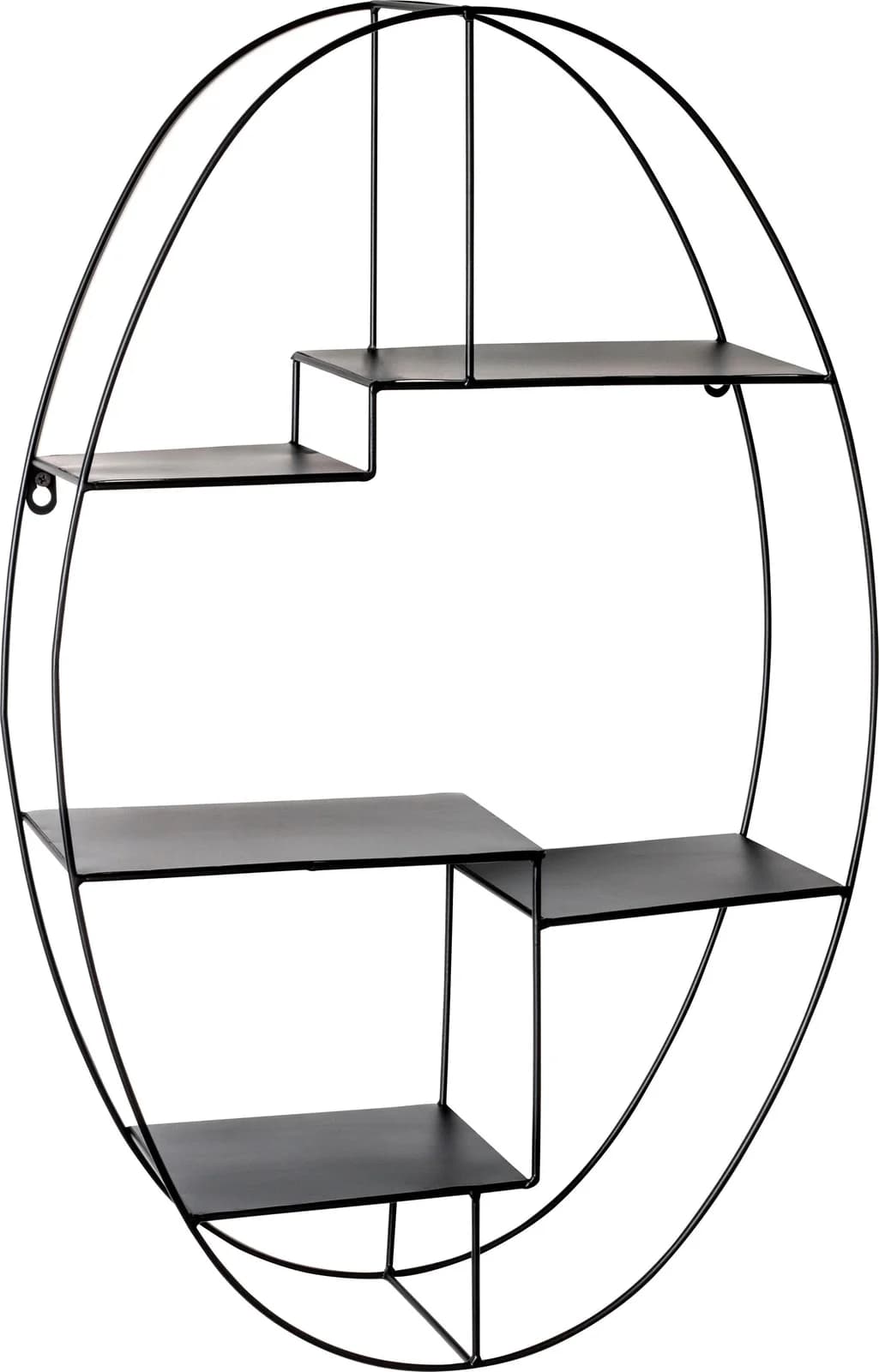 Wandregal HAKU 23517 Schwarz Metall 5 Ablageflächen