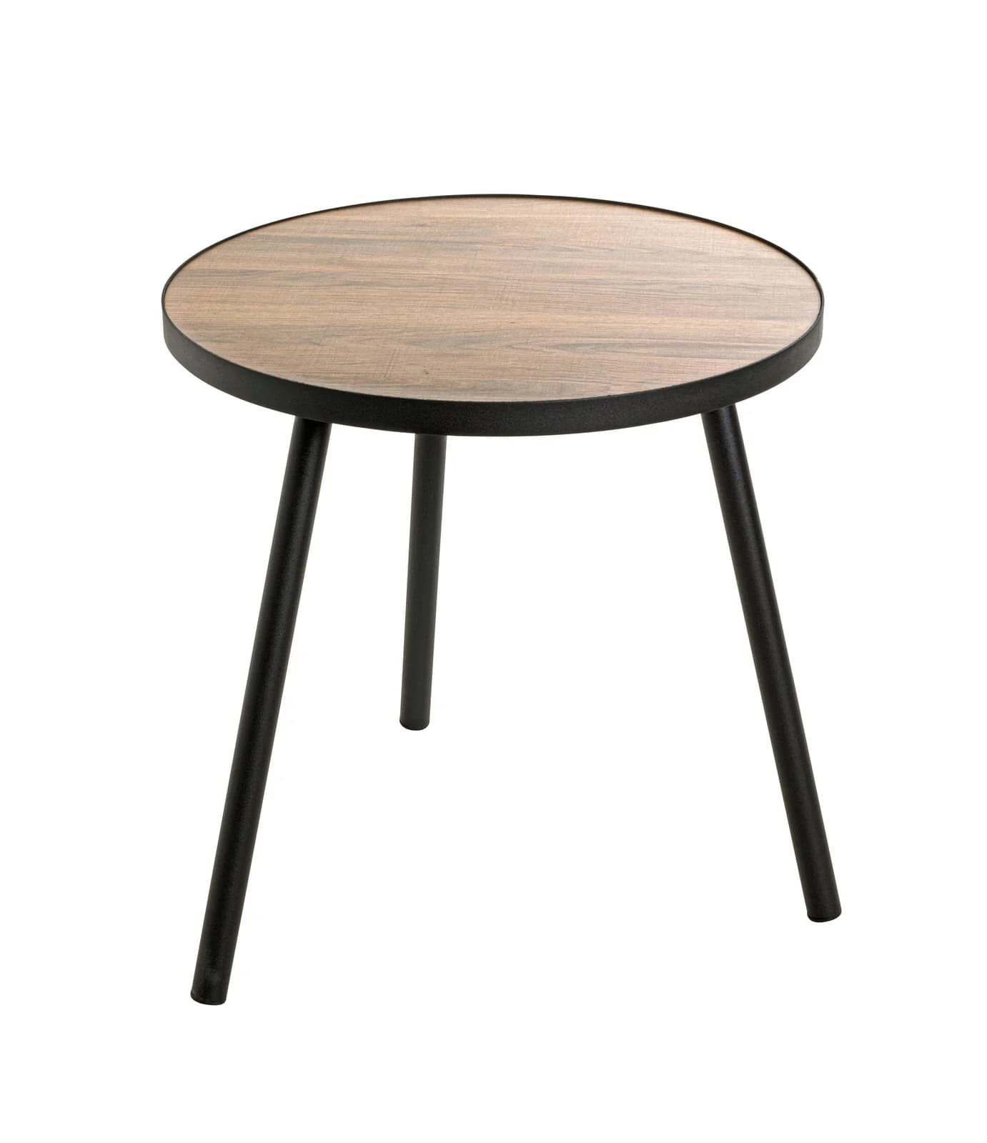 HAKU Beistelltisch Metall Schwarz MDF Eiche Dekor