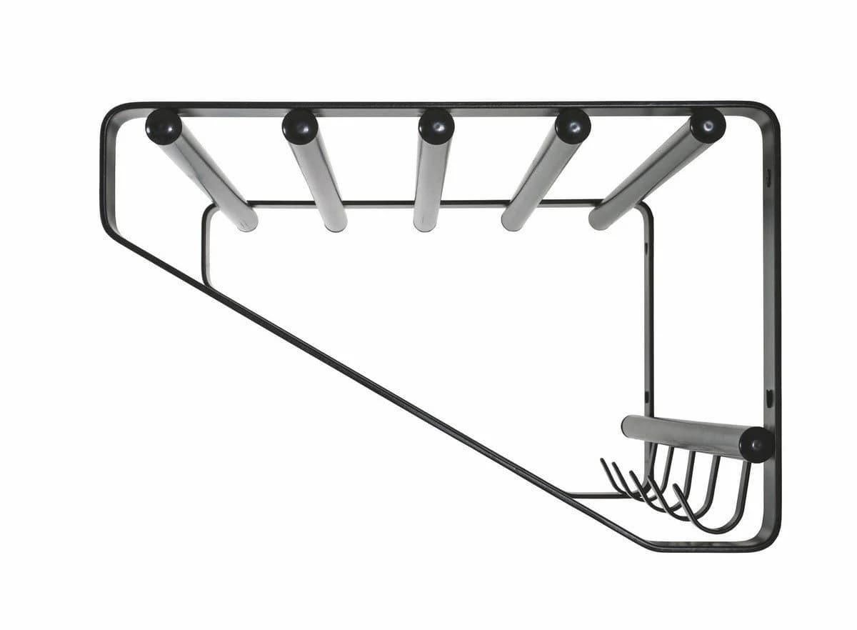 HAKU Wandgarderobe Metall Schwarz 5 Haken