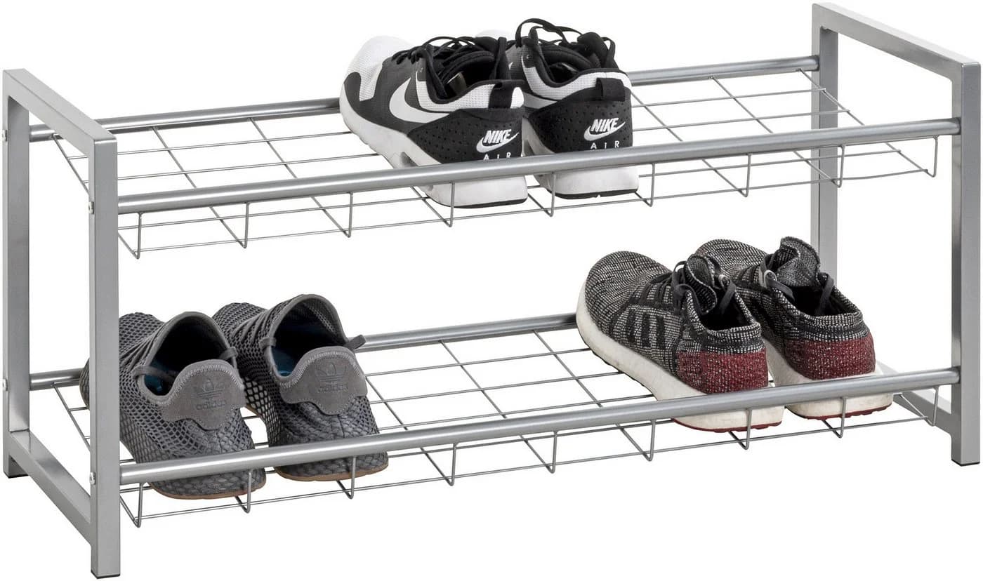 Carryhome Schuhregal Alufarben Metall 80x38x30 cm