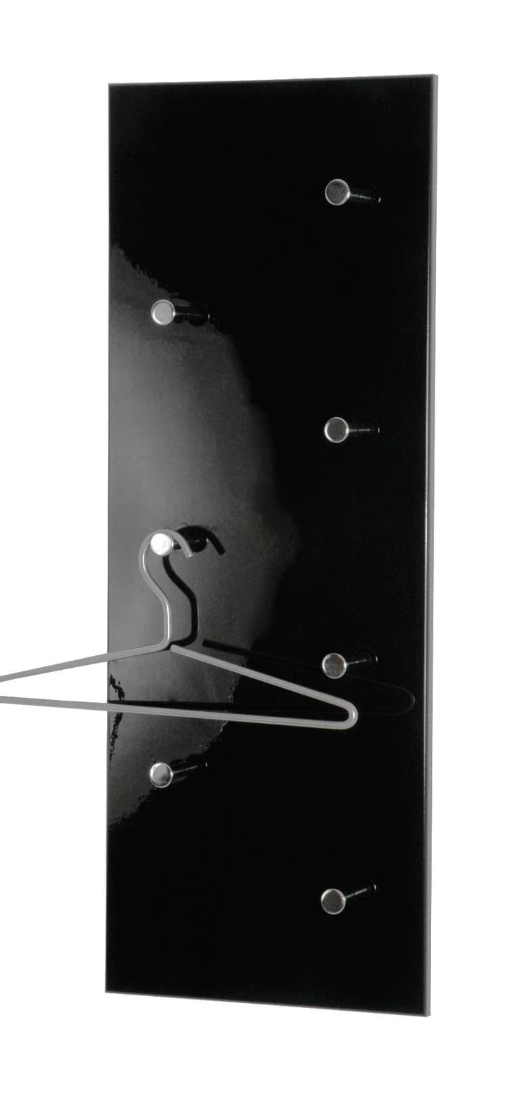 HAKU Wandgarderobe Schwarz-Chrom 7 Haken MDF Hochglanz