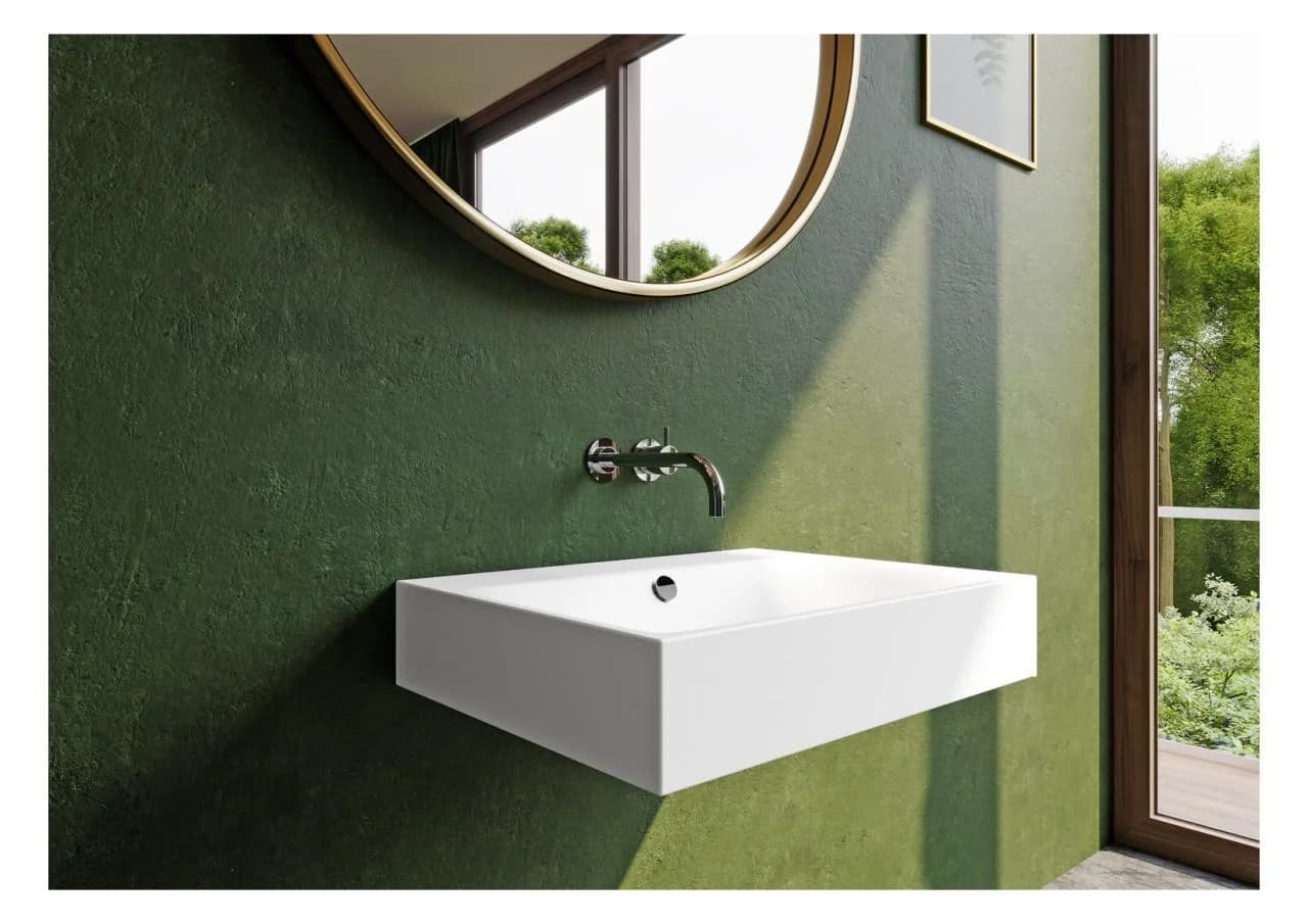 Kaldewei Silenio Wandwaschtisch 90x46x12 cm Weiss Perl-Effekt 1 Hahnloch