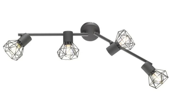 Fischer und Honsel Deckenleuchte RAN Metall matt grau und Metall chromfarbig