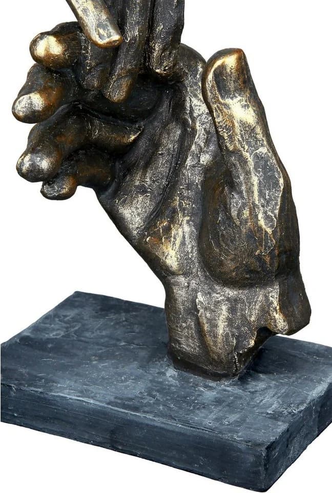 Casablanca by Gilde Dekofigur Skulptur Two Hands Bronzefarben