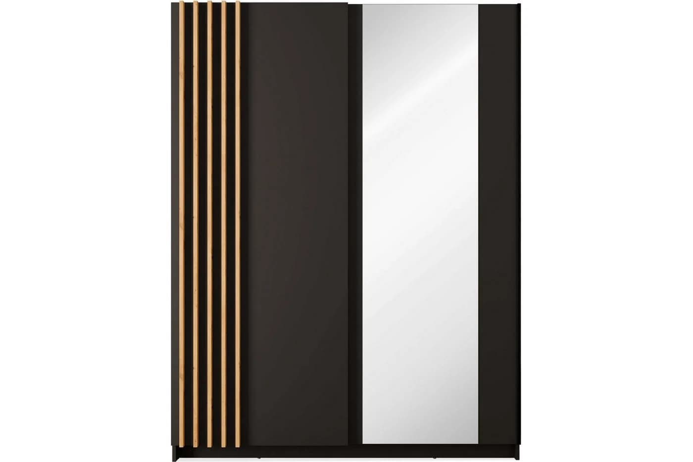 KONSIMO® Schwebetürenschrank CASTARI Kleiderschrank Schwarz