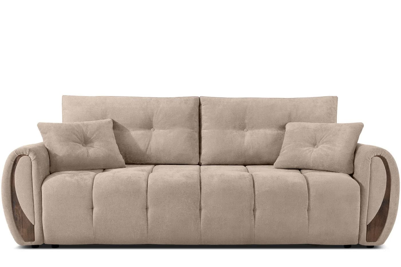 KONSIMO® 3-Sitzer Sofa NILO Schlafsofa hellbeige mit Bettkasten