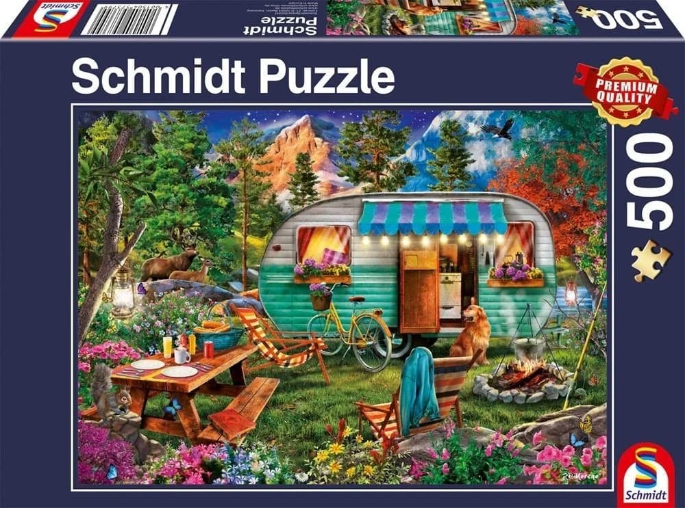 Schmidt Spiele Puzzle Camper-Romantik 500 Teile Bunt Retro