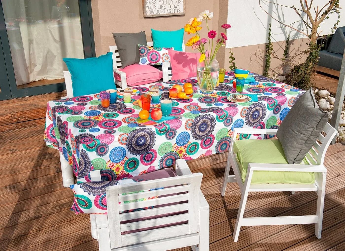 H.O.C.K. Dekokissen Caribe Outdoor Grau wasserabweisend