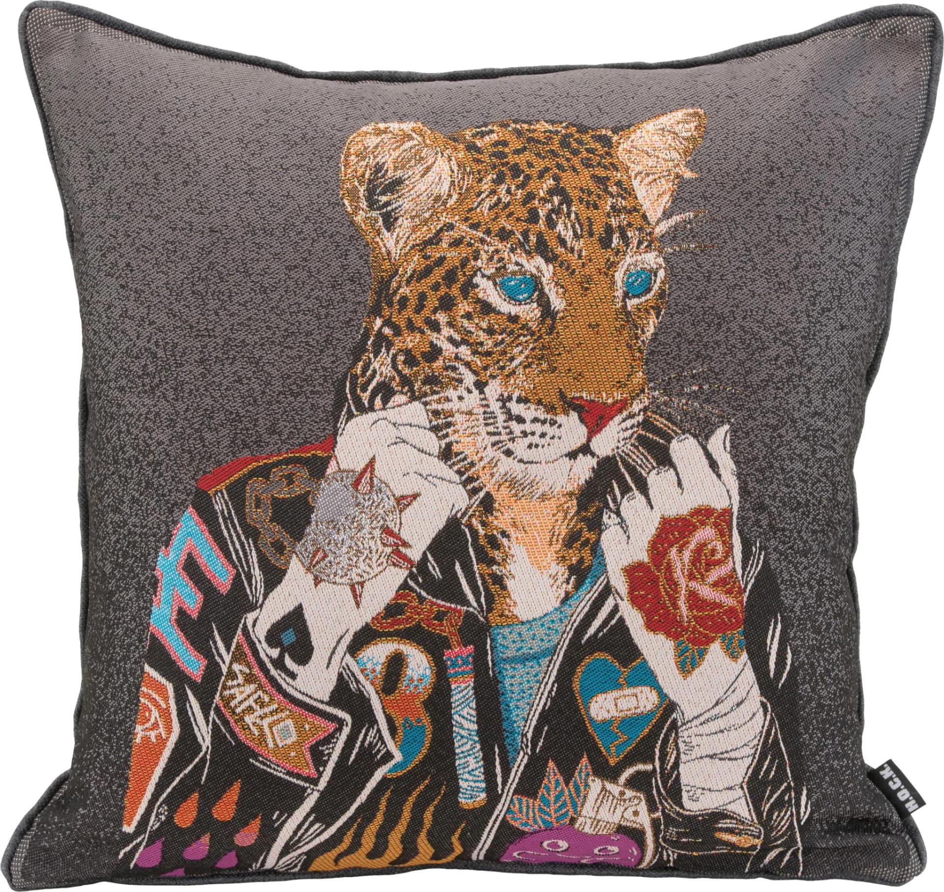 H.O.C.K. Dekokissen Mister Rocky Bunt Grau Polyester Wendekissen