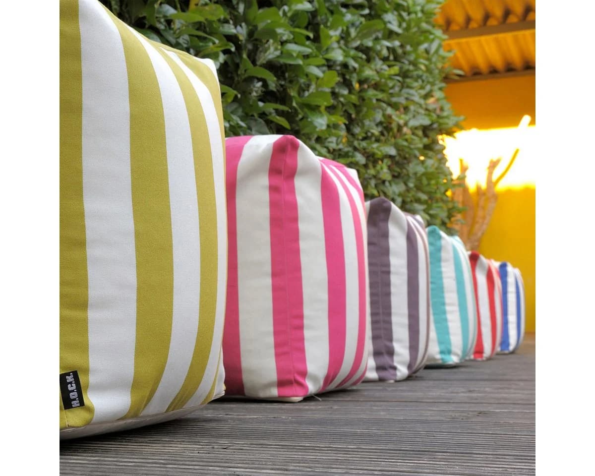 H.O.C.K. Sitzhocker Classic Streifen Outdoor Pouf Bunt