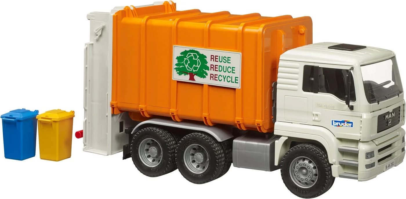 Bruder® Spielzeug-Müllwagen MAN TGA Hecklader Orange
